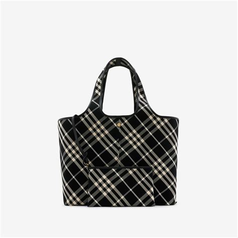 Medium Check Tote in Black/calico 